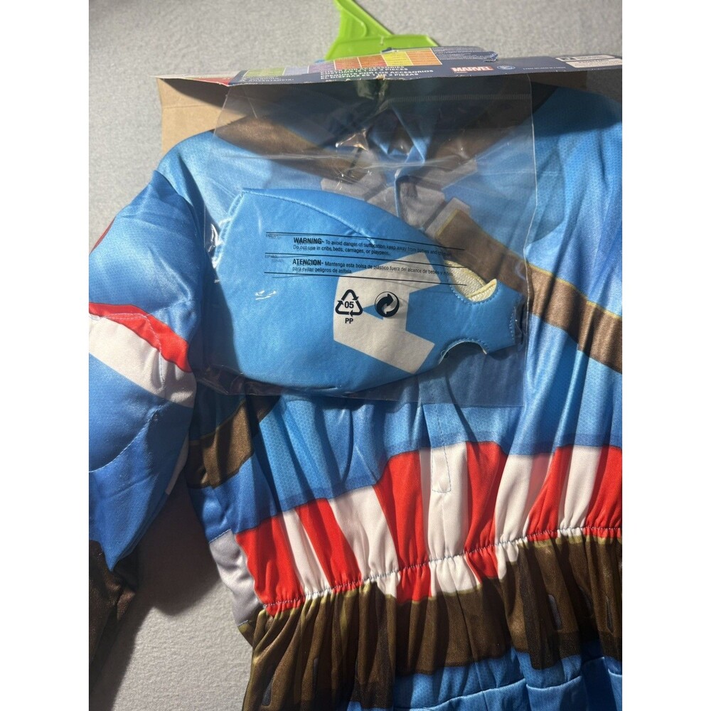 Marvel Captain America Padded Muscle Chest Costume Set w/ Mask Sz 2T + shield - Picture 2 of 7